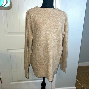 Pink Clover Women's Beige Polyester Round Neck Long Sleeve Knit Sweater Size XL